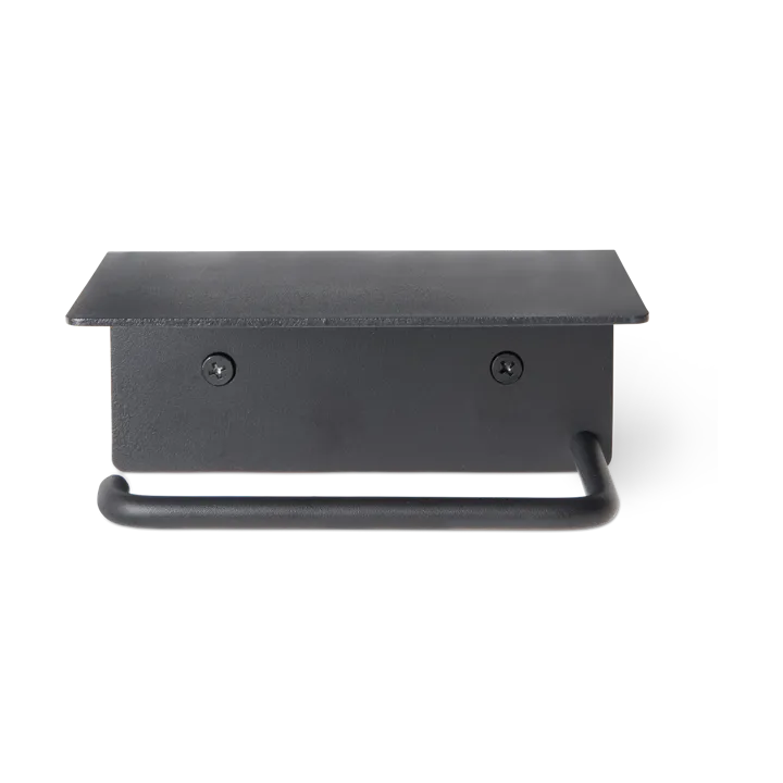 Dora toilet paper holder with shelf - Black - Ferm Living