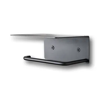 Dora toilet paper holder with shelf - Black - Ferm Living