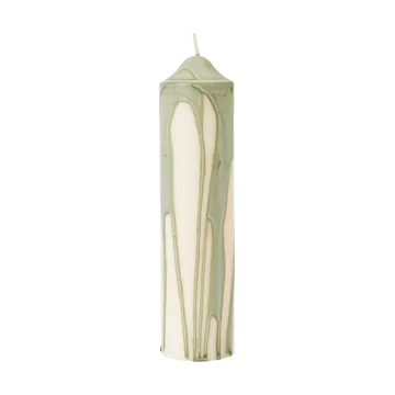Drip pillar candle - Tea Green, 20 cm - Ferm Living