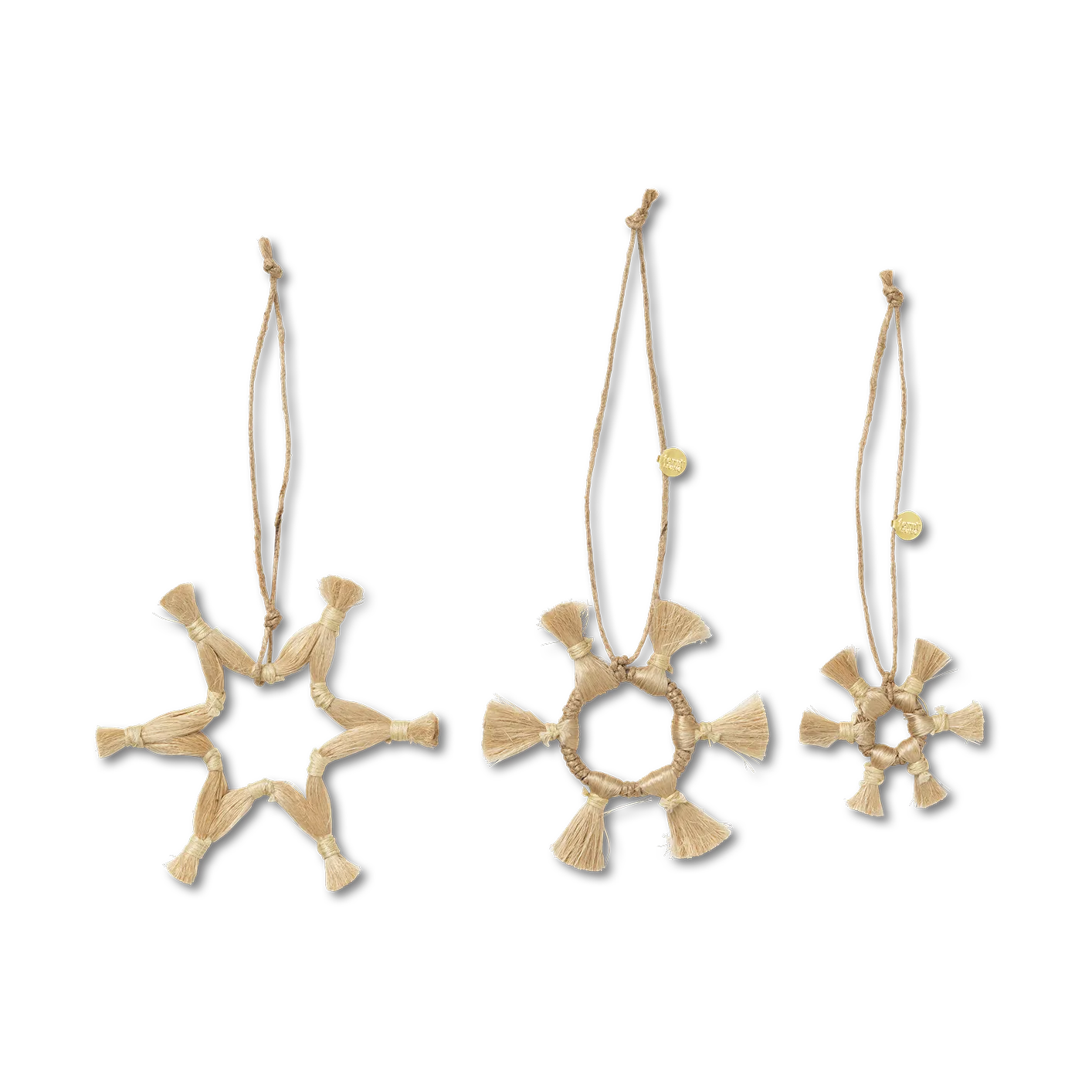 Ferm Living Jute Stars Christmas decoration 3 pieces, Natural Ferm Living