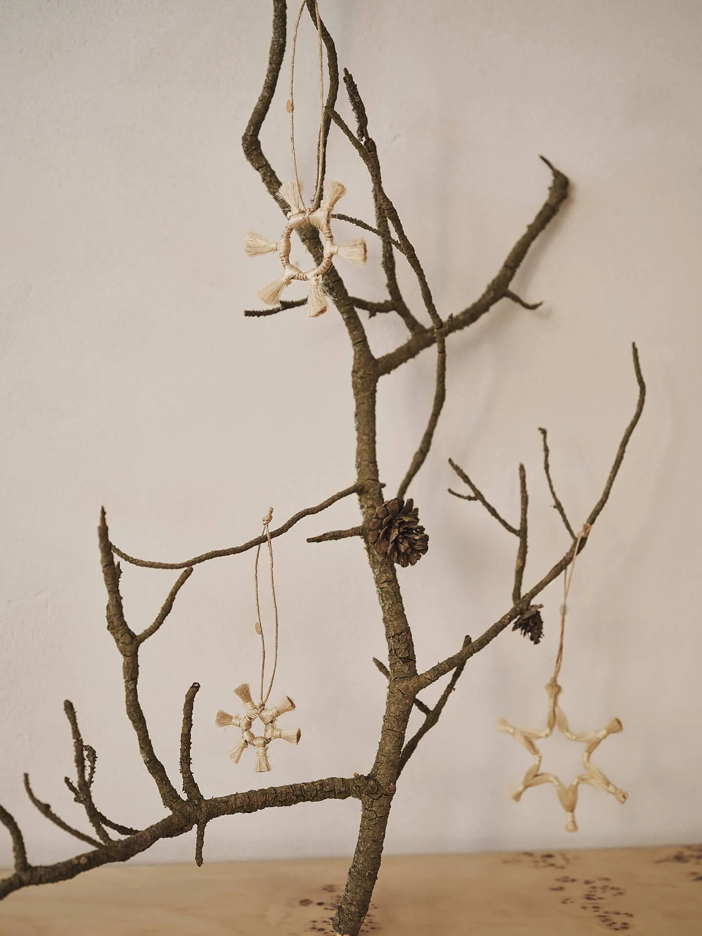 Ferm Living Jute Stars Christmas decoration 3 pieces, Natural Ferm Living