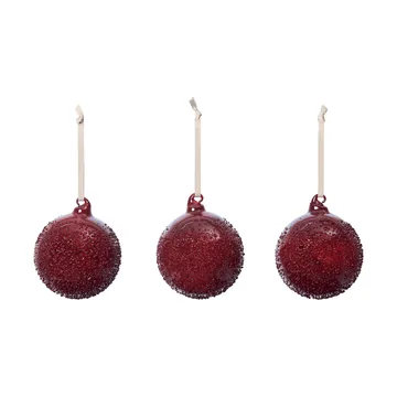 Flurry Christmas baubles 3-pack - M, Picante Red - Ferm Living