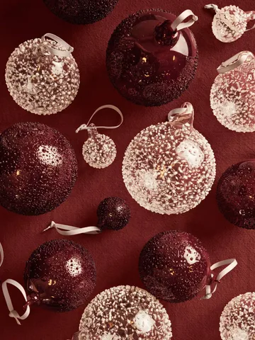 Flurry Christmas baubles 3-pack - M, Picante Red - Ferm Living