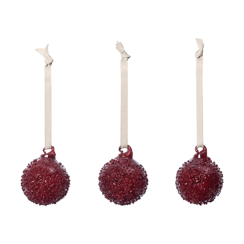 Flurry Christmas baubles 3-pack, S, Picante Red Ferm Living