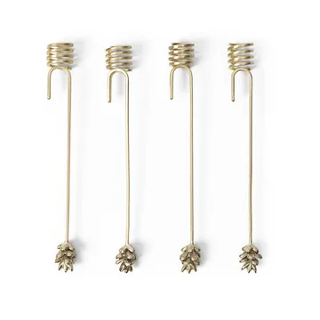 Forest candle holder for Christmas tree 4-pack - Brass - Ferm Living