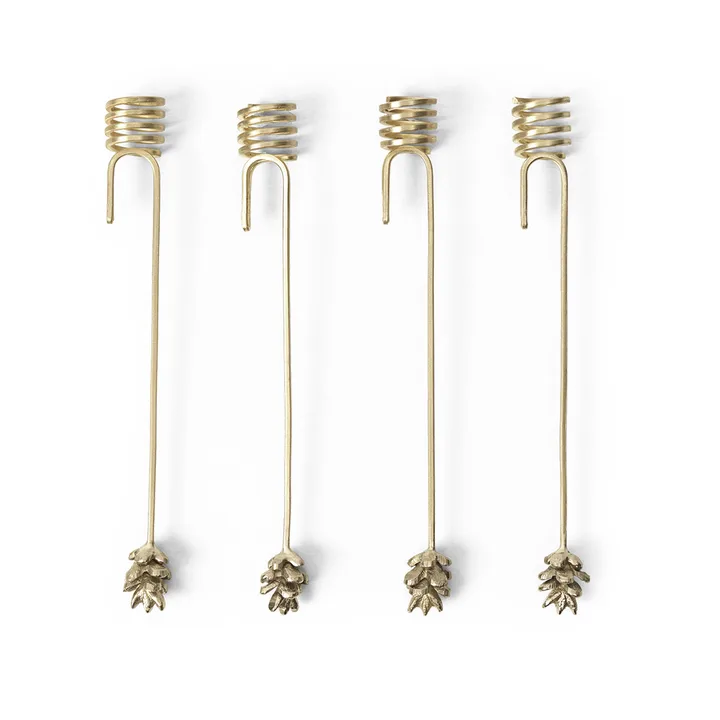 Forest candle holder for Christmas tree 4-pack - Brass - Ferm Living