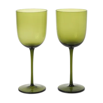 Host white wine glass 30 cl 2-pack - Moss Green - Ferm Living