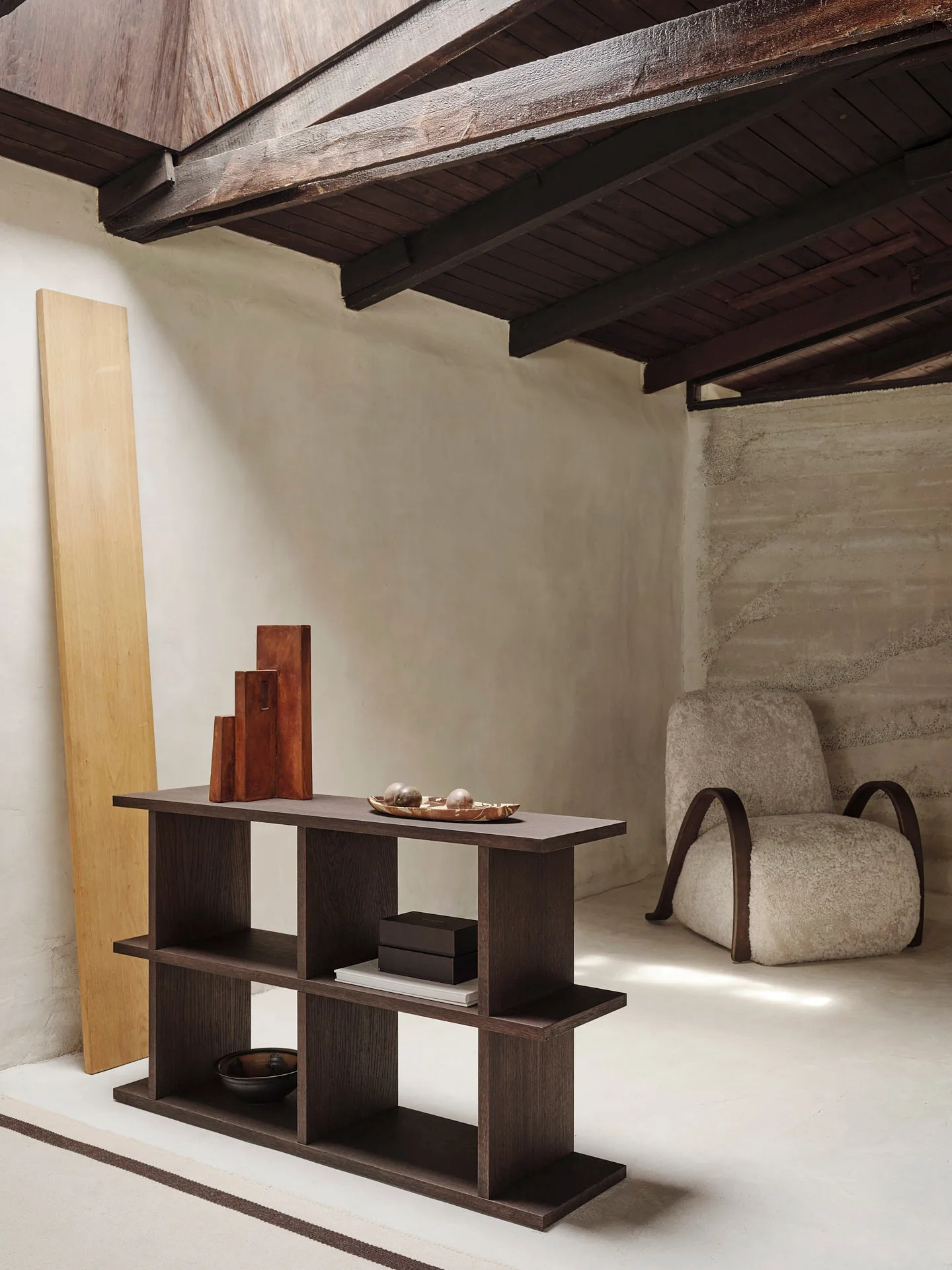 Kona bookshelf 2x2, Dark stained Ferm Living