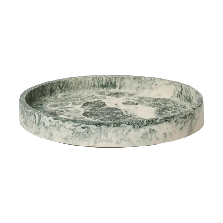 Mist decorative tray Ø20 cm - Emerald-off-white - Ferm Living