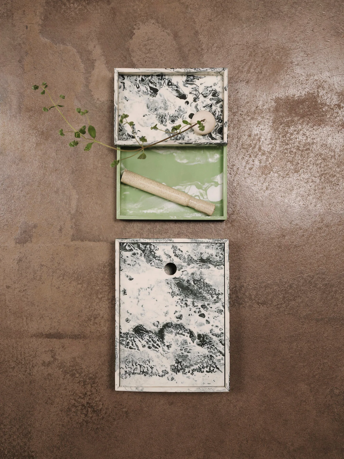 Mist storage box 15x20 cm, Emerald-off white Ferm Living