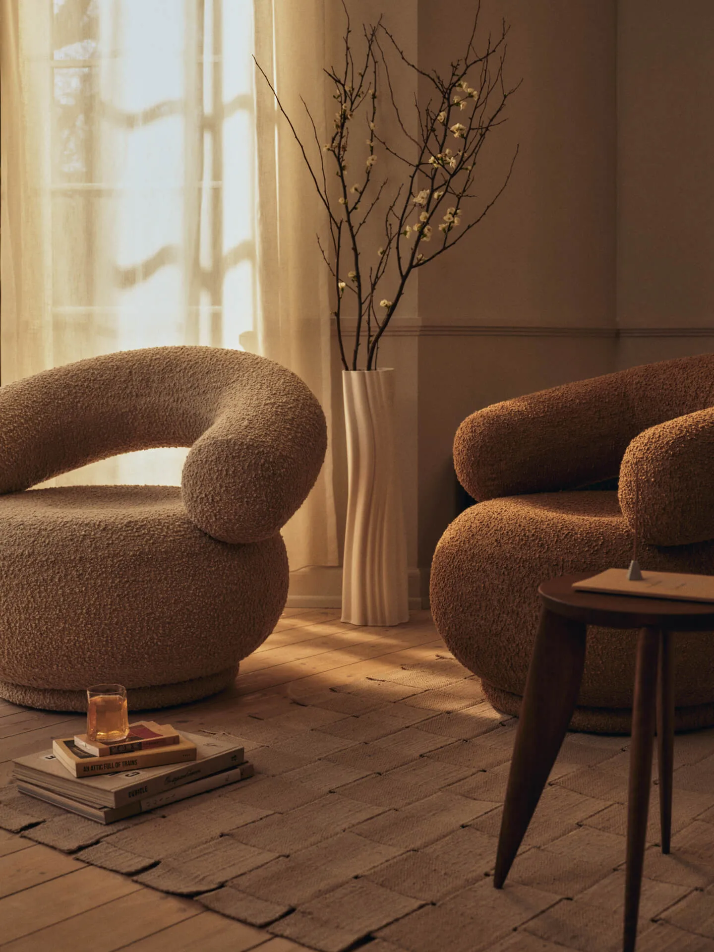 Orbo Lounge chair, Raw bouclé - Natural Ferm Living