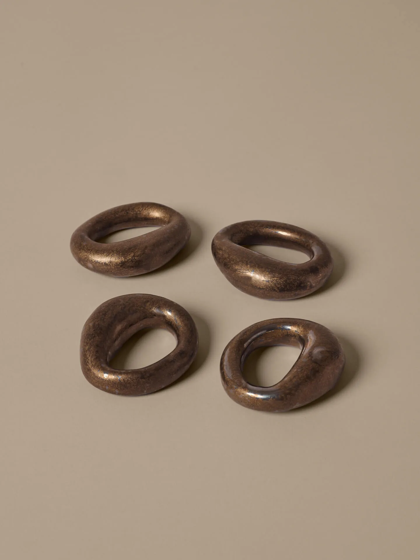 Orrith napkin ring 4-pack, Rustic bronze Ferm Living
