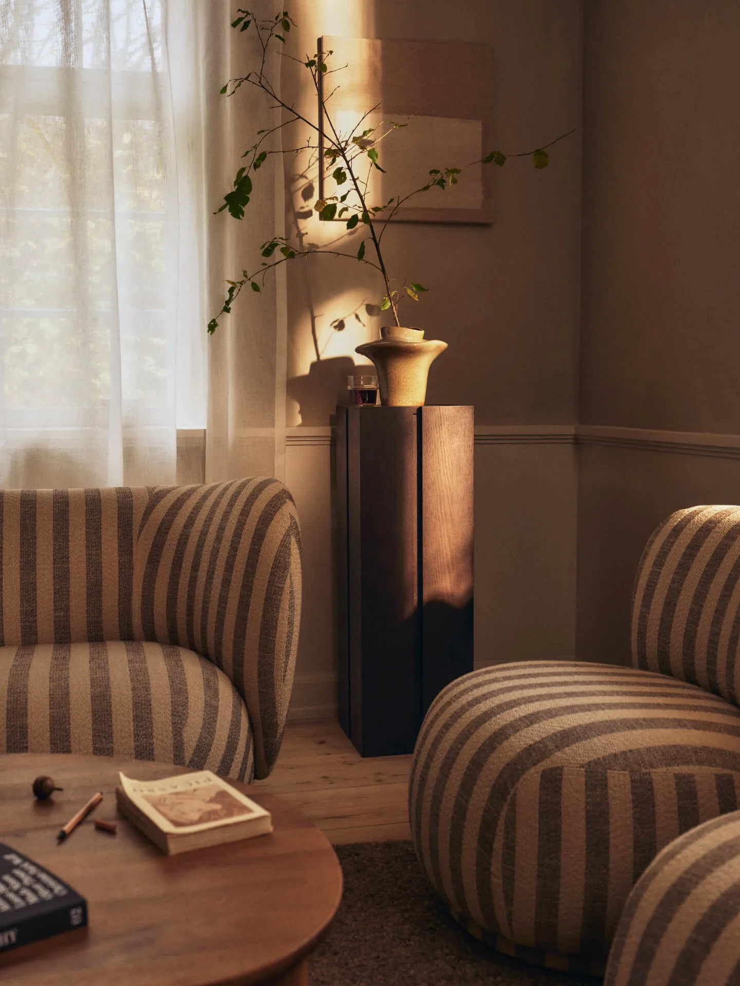 Parcel pedestal, Dark stained, 30x30x90 cm Ferm Living