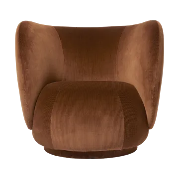 Rico lounge chair - Devoré velvet-Rust - Ferm Living