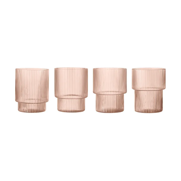 Ripple glass 4-pack - Blush - Ferm Living