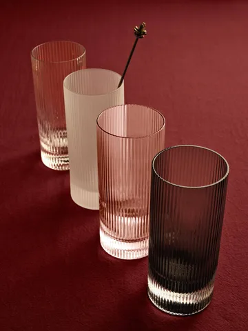 Ripple Highball glasses 48 cl 2-pack - Smoked grey - Ferm Living