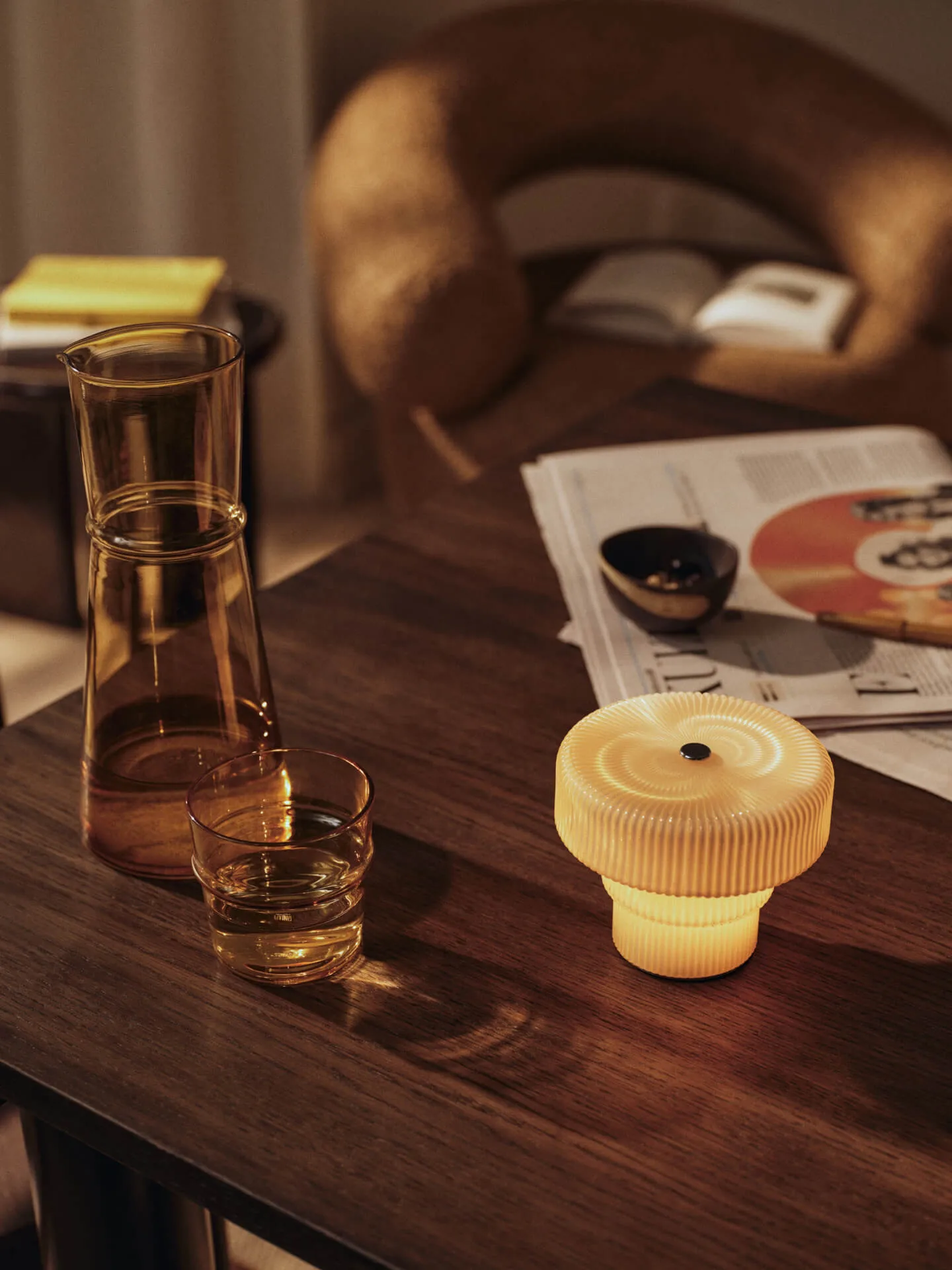 Ripple portable table lamp 10 cm, Oat Ferm Living