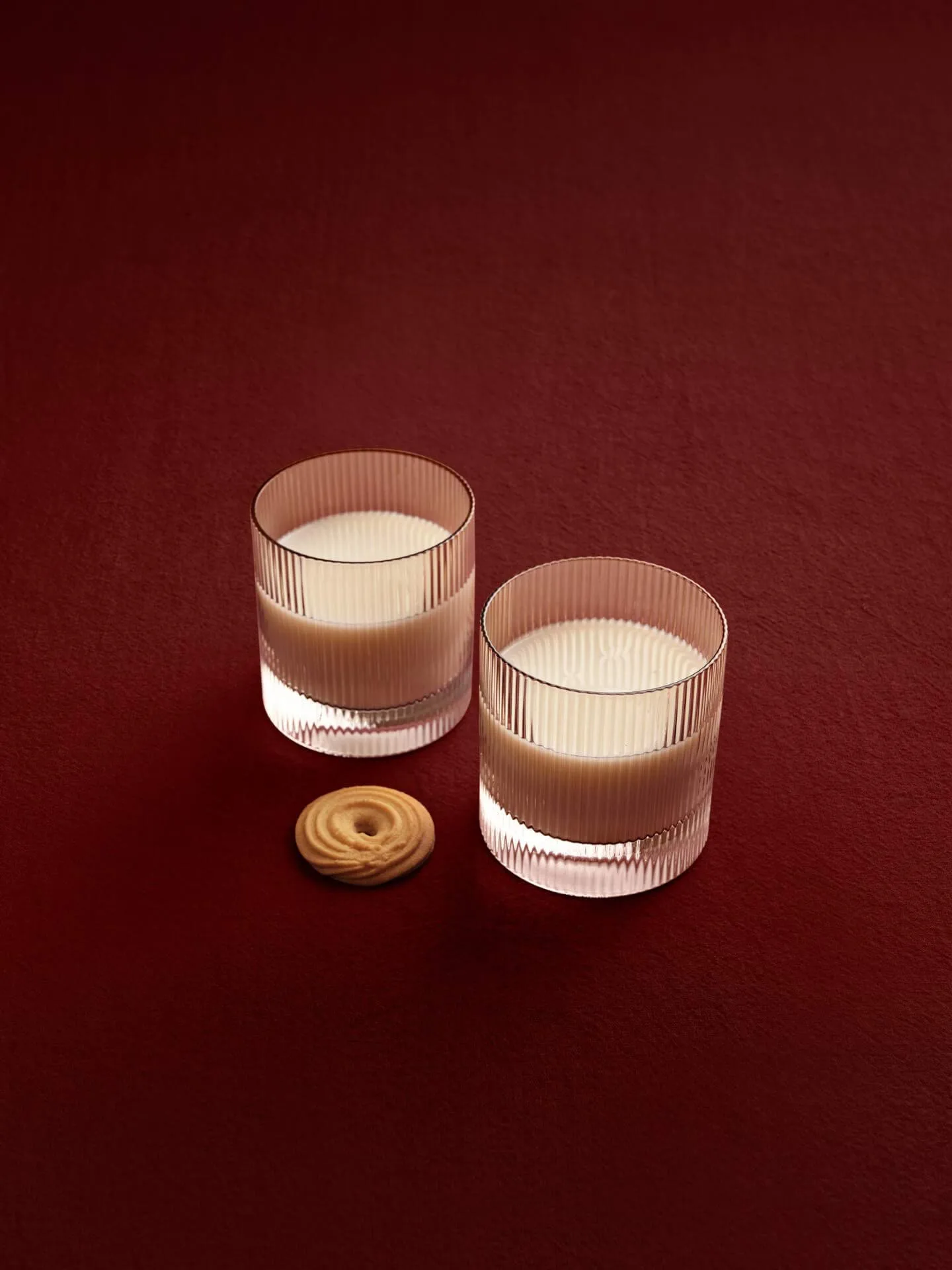Ripple tumbler glass 25 cl 2-pack, Blush Ferm Living
