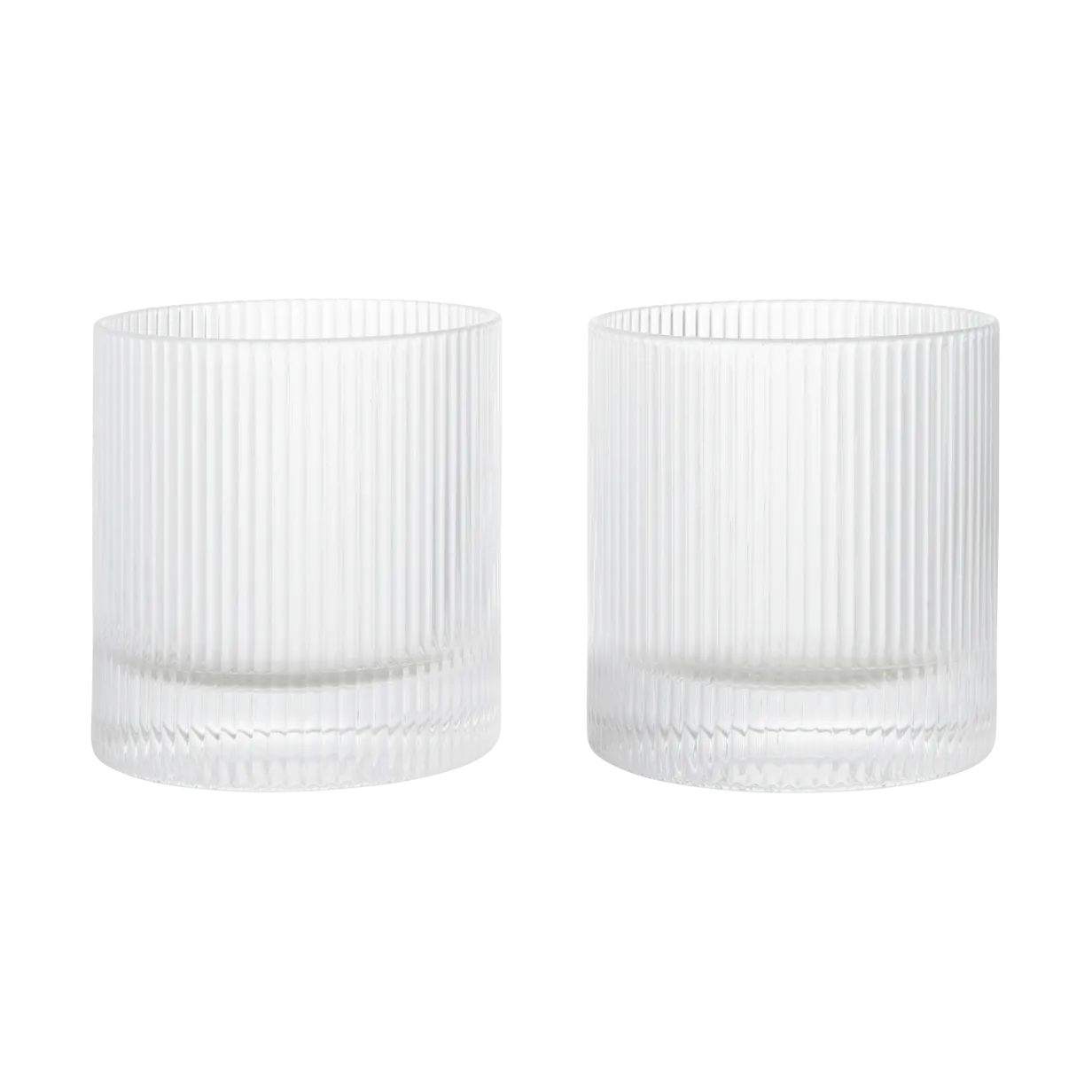 Ripple tumbler glass 25 cl 2-pack, Clear Ferm Living