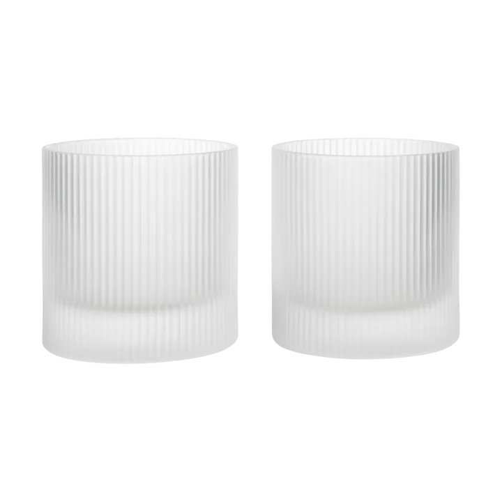 Ripple tumbler glass 25 cl 2-pack - Frosted - Ferm Living