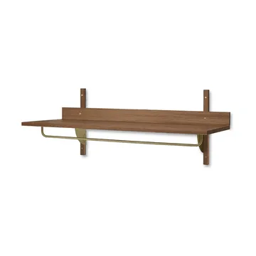 Sector shelf with hanging rail 37x87 cm - Smoked Oak, brass - Ferm Living