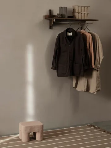 Sector shelf with hanging rail 37x87 cm - Smoked Oak, brass - Ferm Living