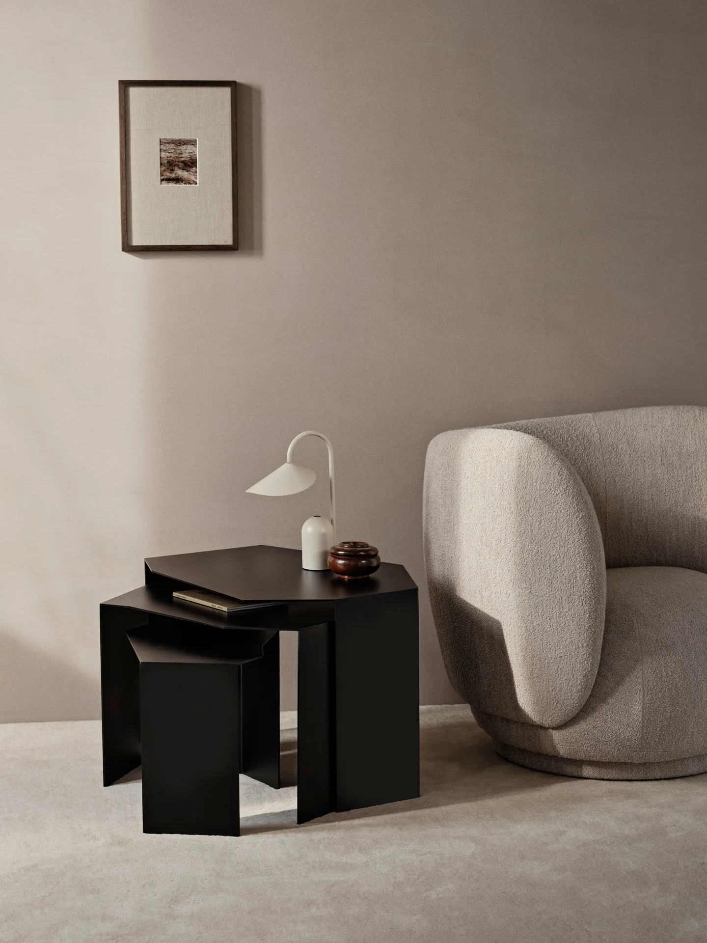 Shard cluster table 3-pack, Black Ferm Living