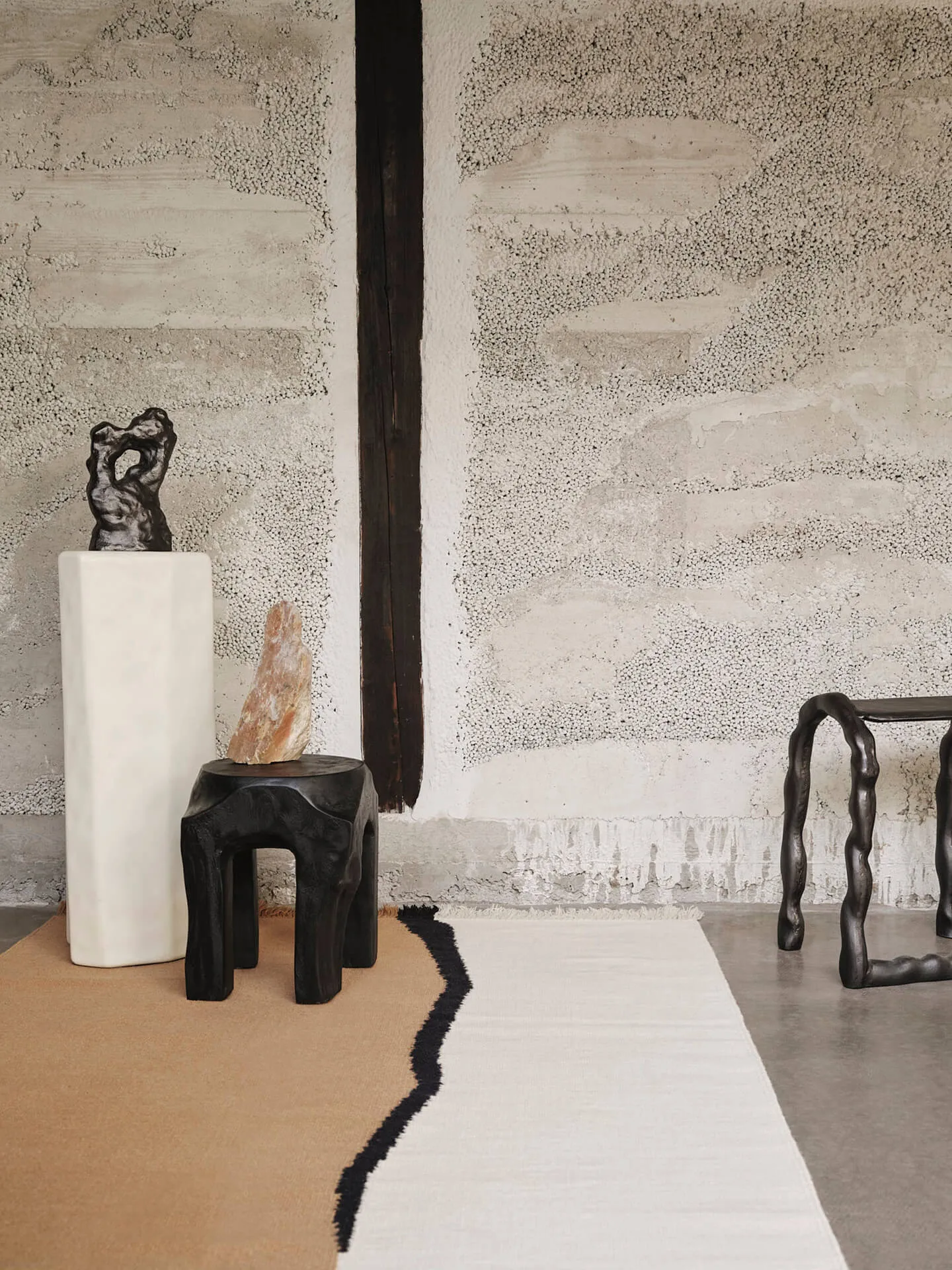 Soil Kelim rug, Dark sand-off white, 140x200 cm Ferm Living