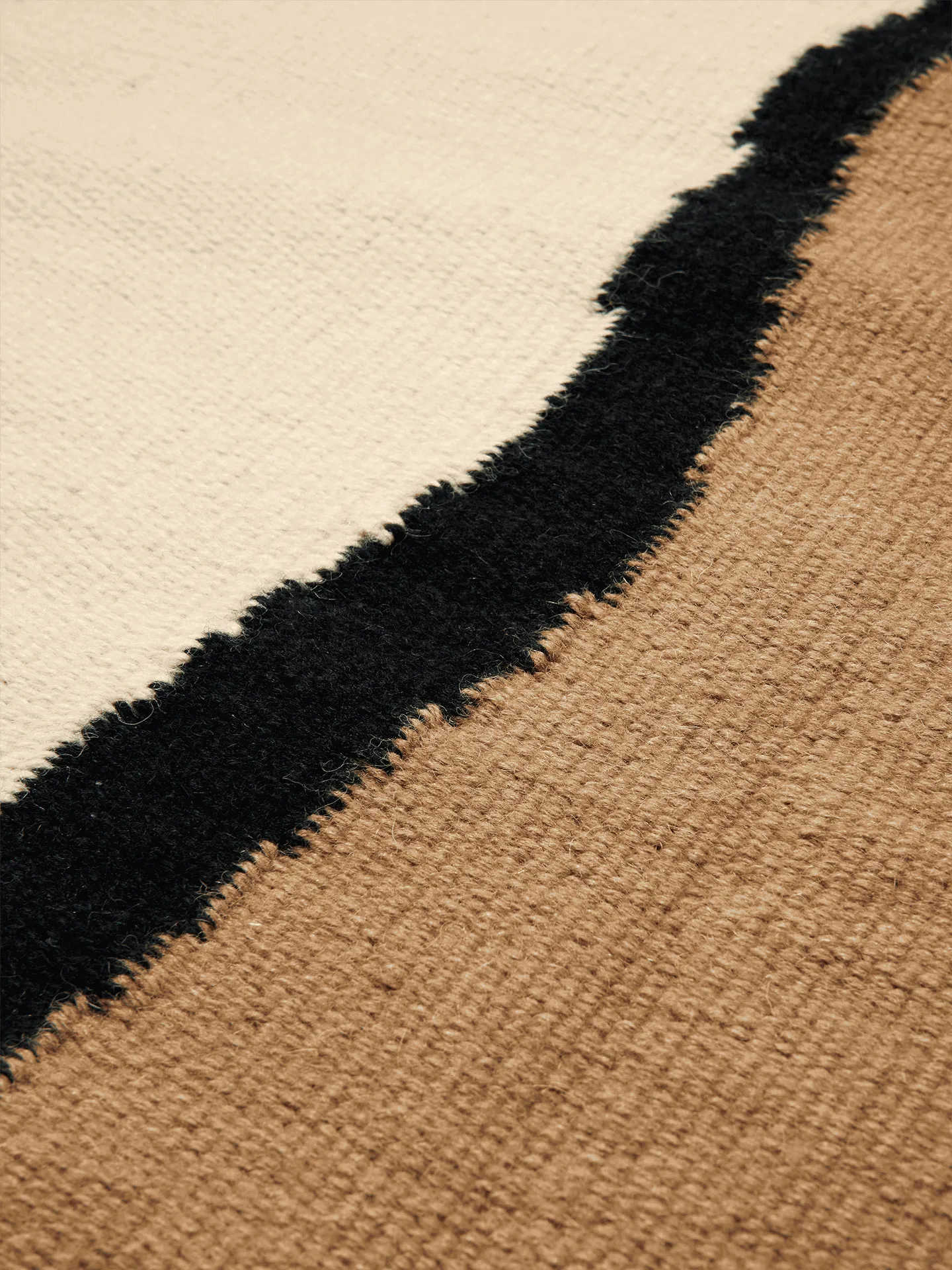 Soil Kelim rug, Dark sand-off white, 200x300 cm Ferm Living