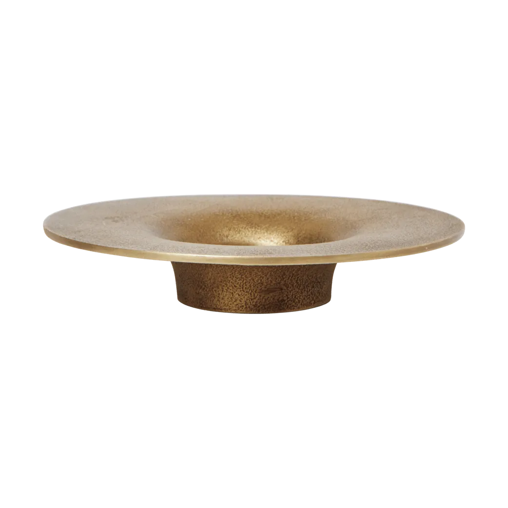 Soothe block candle holder Ø16 cm, Brass Finish Ferm Living
