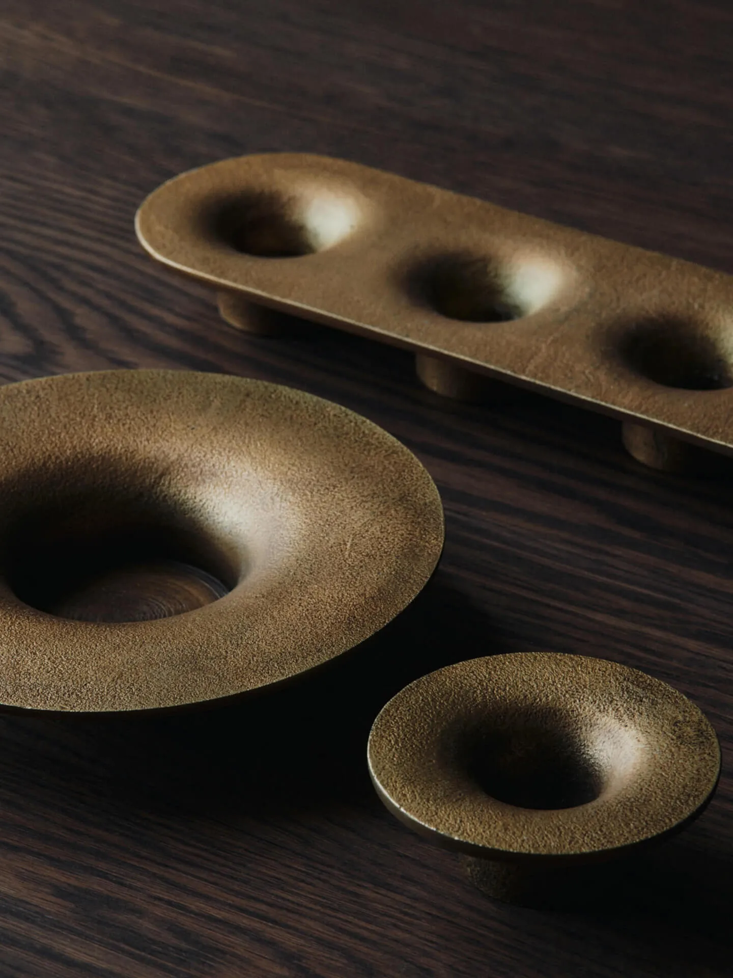 Soothe block candle holder Ø16 cm, Brass Finish Ferm Living