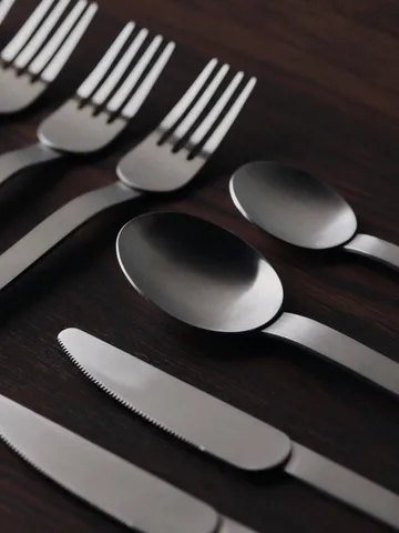 Stelo cutlery set 4 pieces - Brushed Stainless Steel - Ferm Living