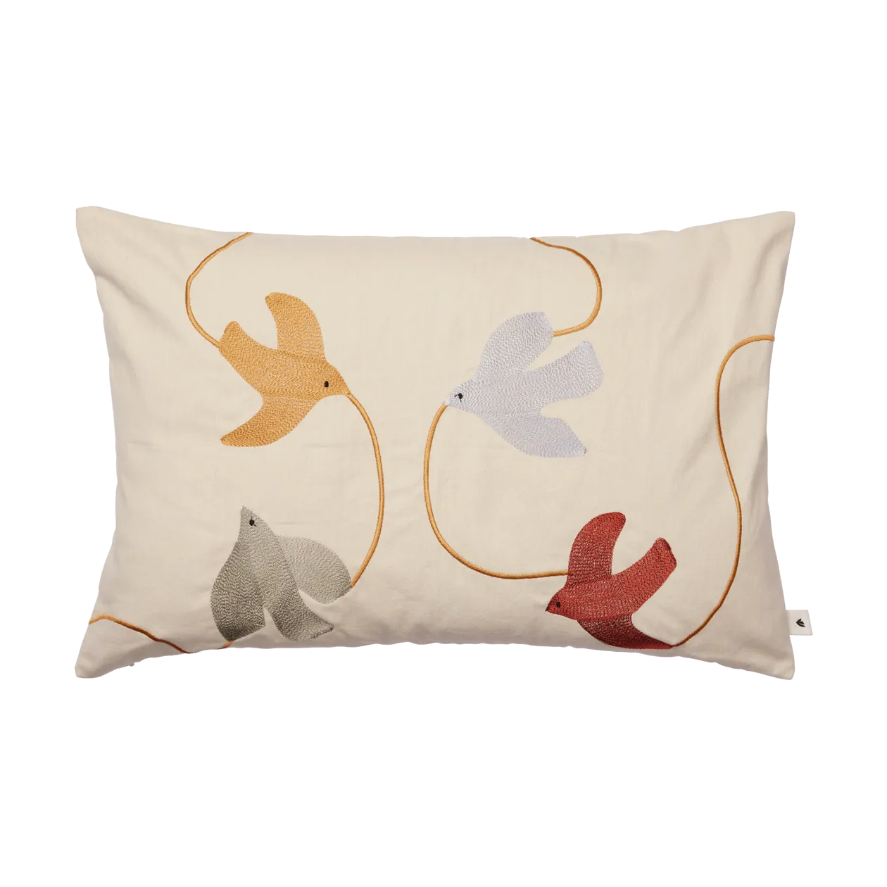 Swif bird embroidered cushion cover 40x60 cm, Multi Ferm Living