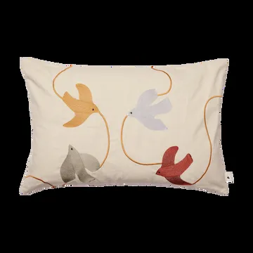 Swif bird embroidered cushion cover 40x60 cm - Multi - Ferm Living