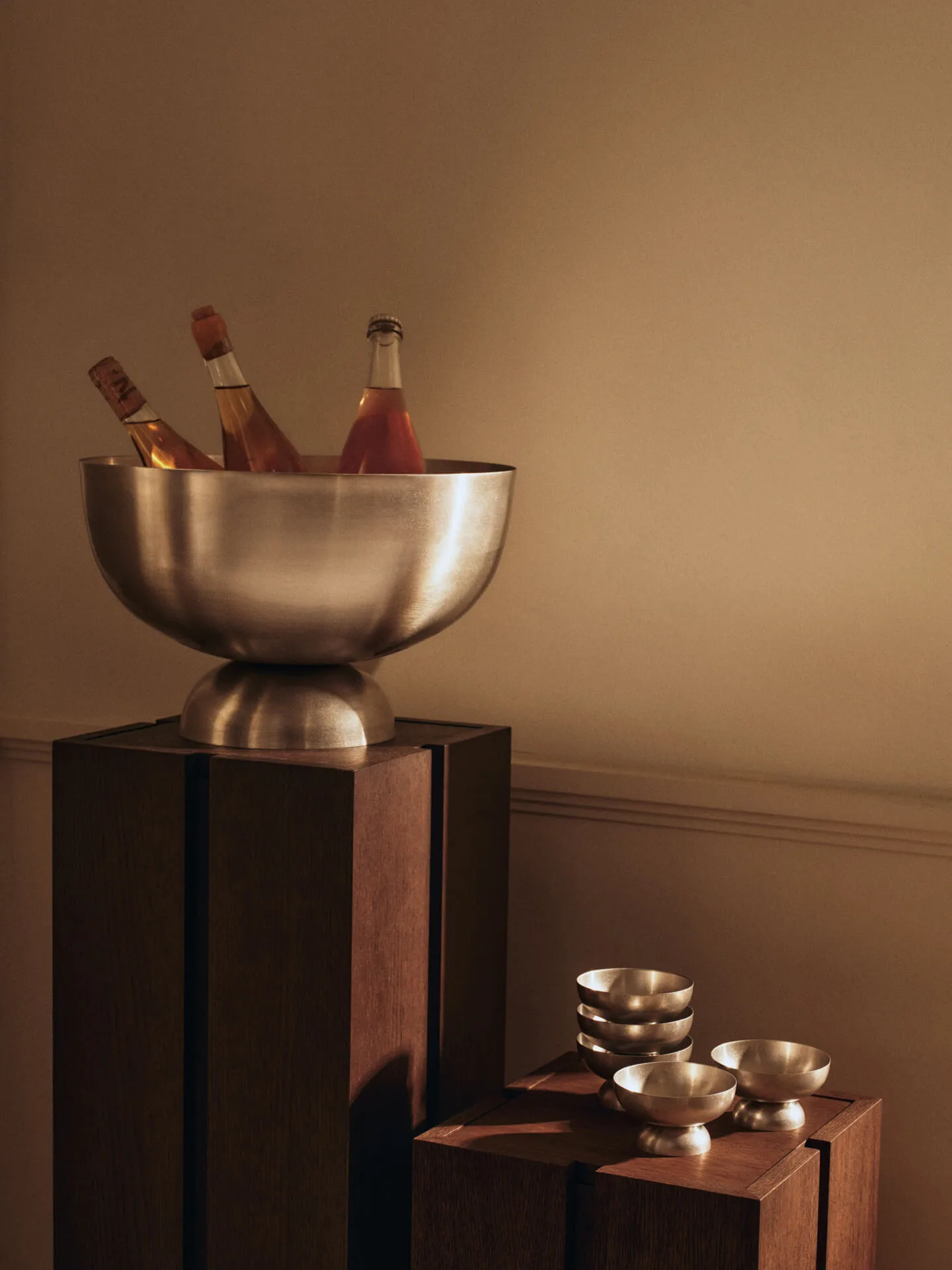 Tumbled glass bowl, Stainless steel Ferm Living