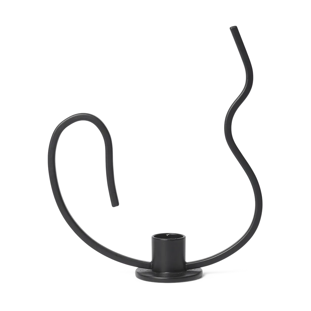Valse candlestick low, Black Ferm Living