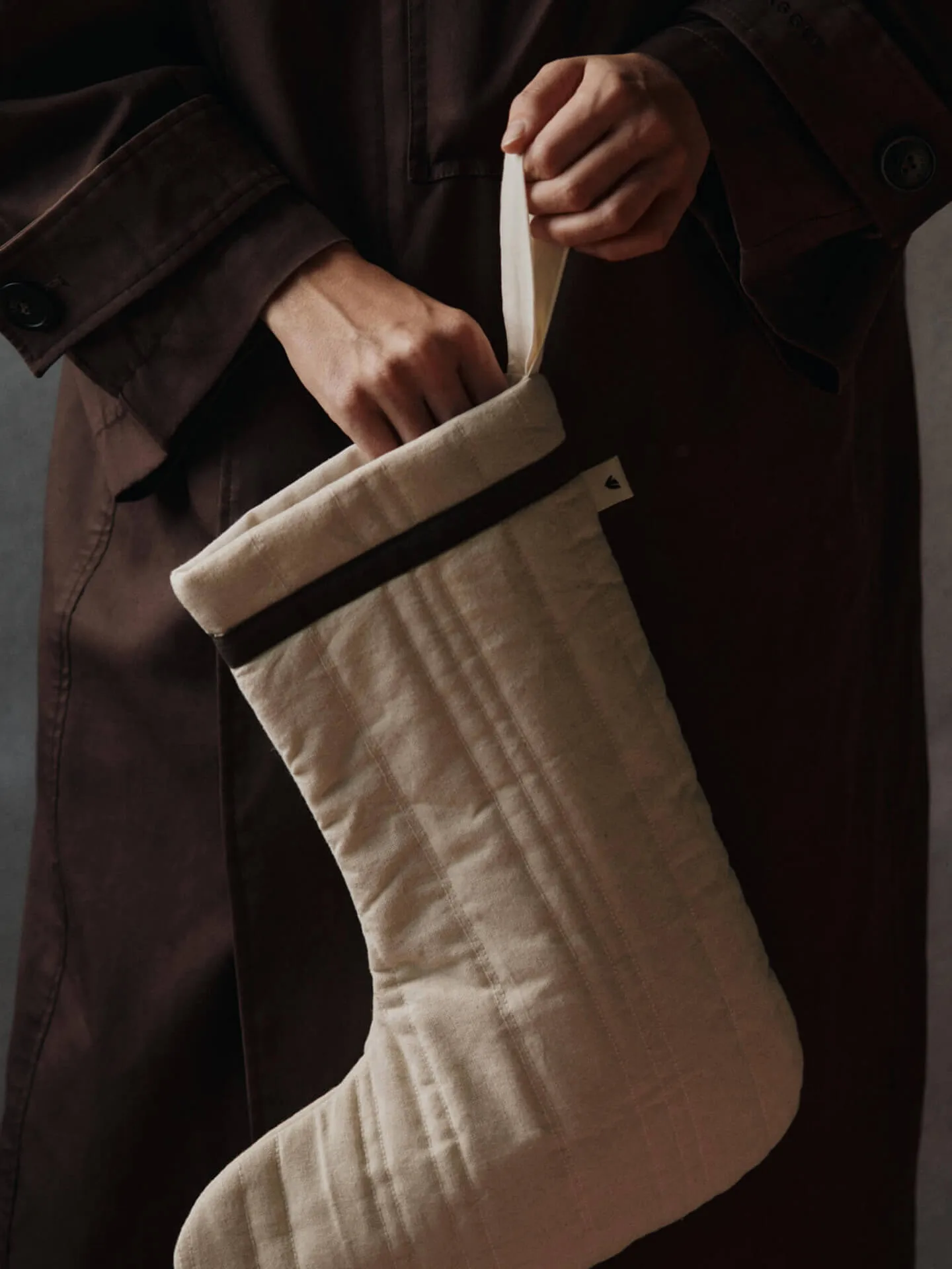 Vari quilted Christmas stocking, Cotton-natural Ferm Living