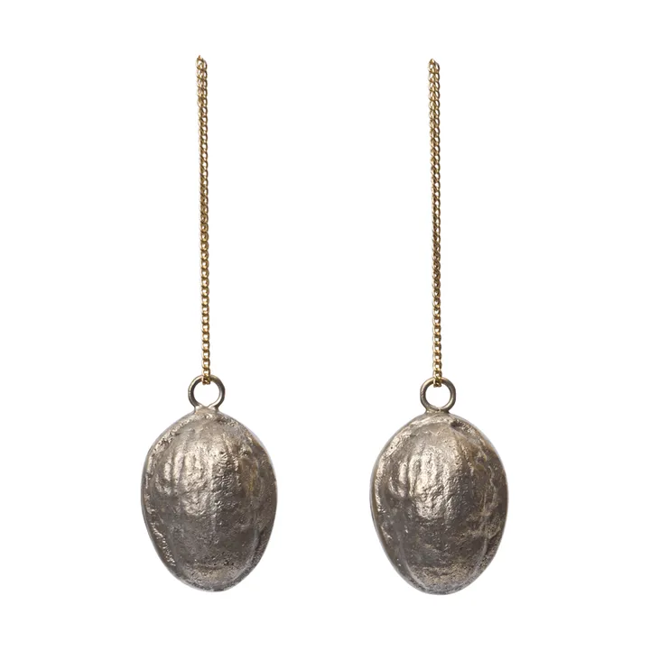 Walnut decoration hanging 2-pack - Brass - Ferm Living