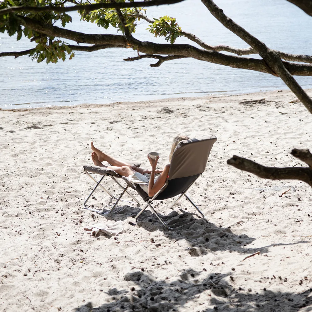 Fiesta Soft sun lounger, Fabric grey-aluminium frame Fiam