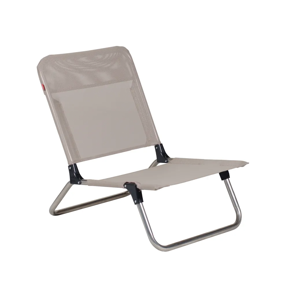 Quick sun lounger, Taupe aluminium tripod Fiam