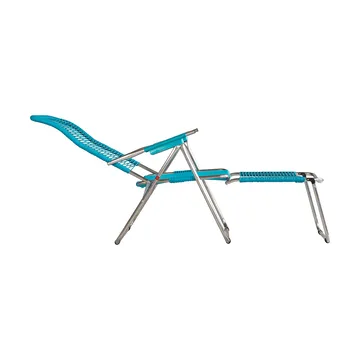 Spaghetti sun lounger with footrest - Turquoise - Fiam