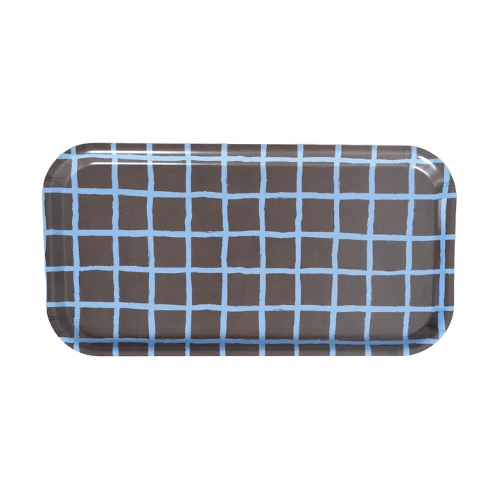 Checkered tray 22x43 cm - Brown - Fine Little Day