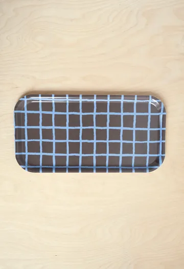 Checkered tray 22x43 cm - Brown - Fine Little Day