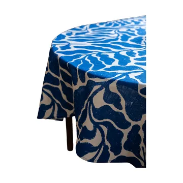 Leaves tablecloth - White-blue, 147x250 cm - Fine Little Day