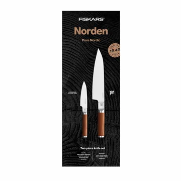 Norden chef's knife + vegetable knife set 2 pieces - Stainless steel-birch - Fiskars