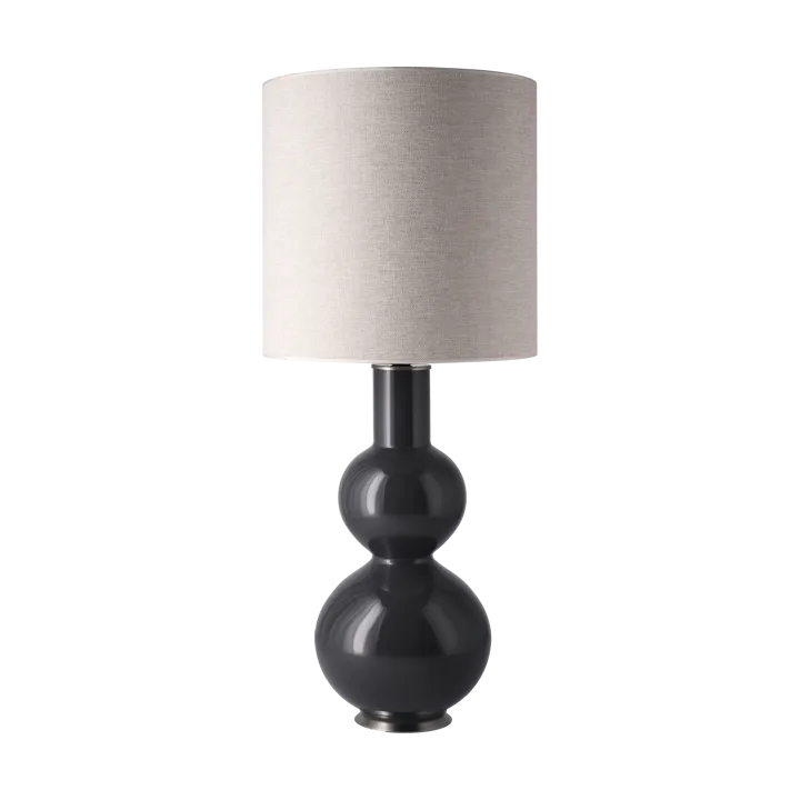 Augusta table lamp grey lamp base - London Beige M - Flavia Lamps