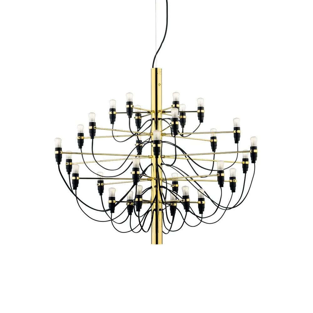 2097 Sarfatti chandelier, Brass 30 lamps Flos