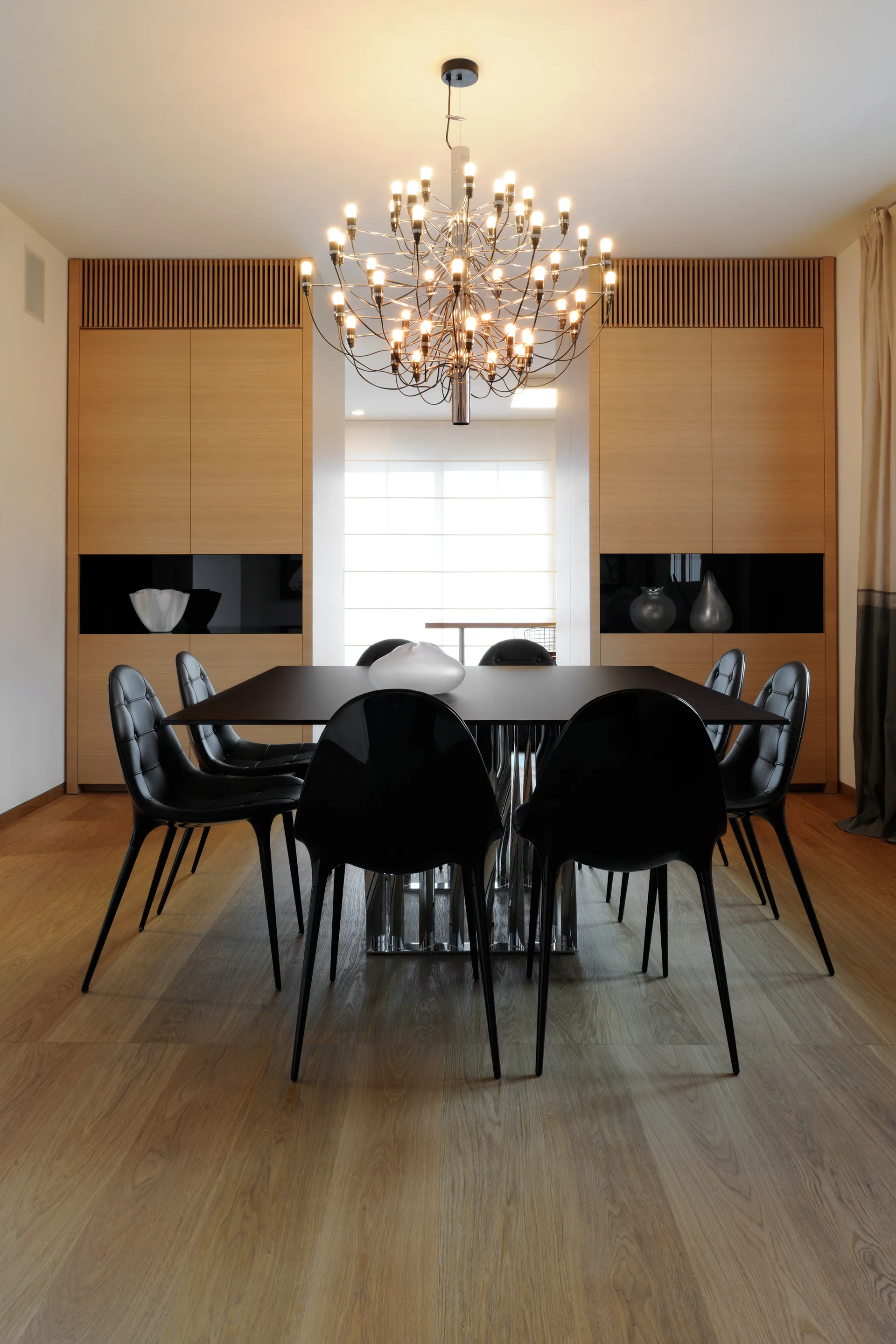 2097 Sarfatti chandelier, Chrome 50 lamps Flos