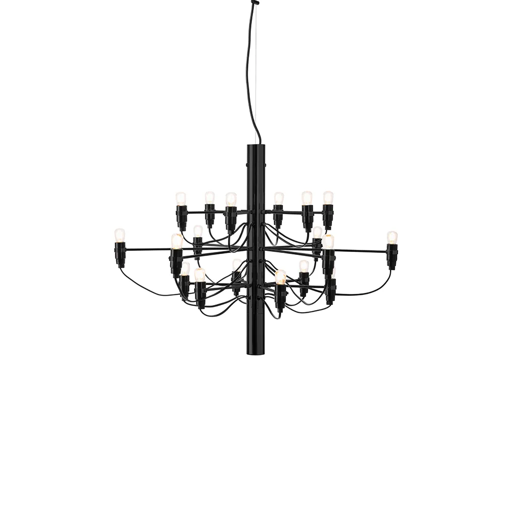 2097 Sarfatti chandelier LED, Matte Black 18 lamps Flos