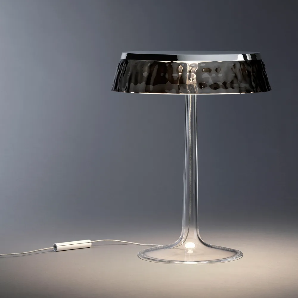 Bon Jour T table lamp, Copper, transparent lampshade Flos